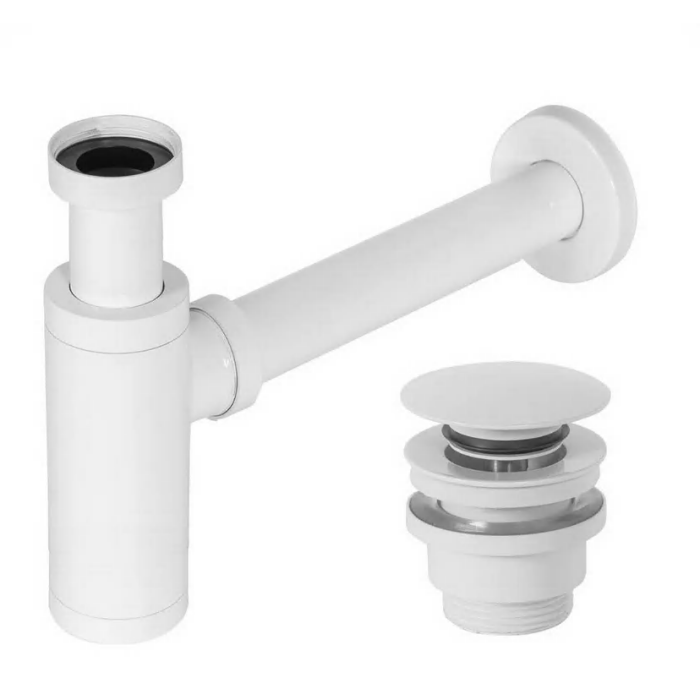 Washbasin siphon is a bottom valve Click Clack set LUXURY P1 universal, white
