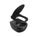 Hanging WC pot with thin slow close lid RAVAK Uni Chrome RimOff, black-matte