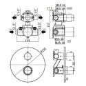 Скрытая термостатическая душевая система PAFFONI Light (потолочный держатель), черный-матовый