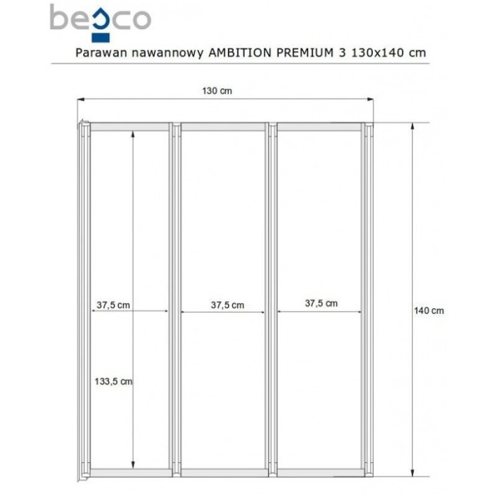 Vonios sienelė BESCO Ambition 3 Premium 130