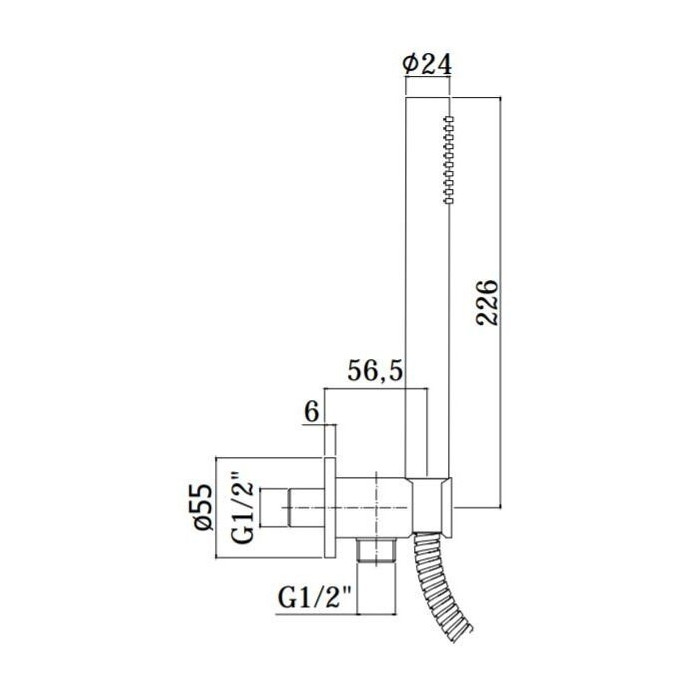Pre-wall thermostatic shower system PAFFONI Light (wall holder), black-matte