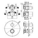 Potinkinė termostatinė dušo sistema PAFFONI Light (laikiklis iš sienos), juoda-matinė