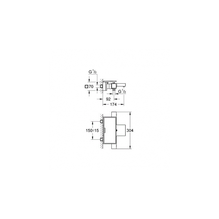 Термостат для душа GROHE Grohtherm Cube, 34502000