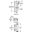 Термостатный смеситель для душа GROHE Grohtherm 2000 с душевым комплектом Cosmopolitan, 34482001
