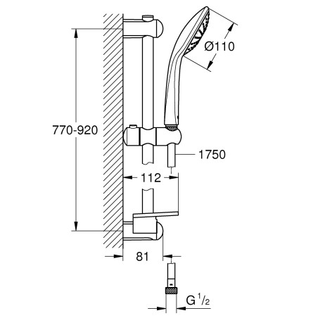 Dušo stovo komplektai GROHE Euphoria 110 Mono, 27267001
