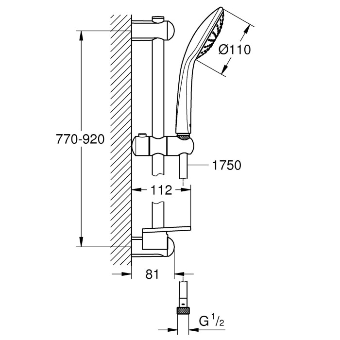 Dušas kabīnes komplekti GROHE Euphoria 110 Mono, 27267001
