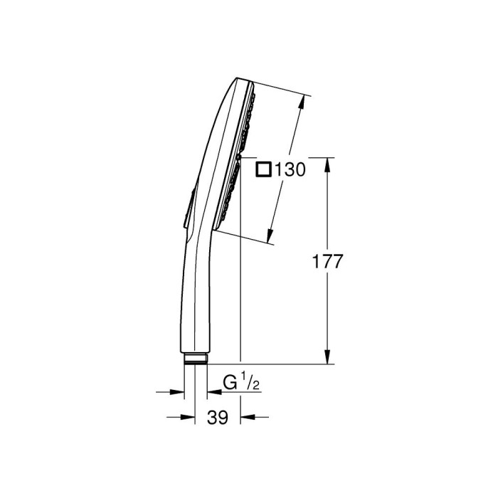 Dušipea GROHE Rainshower Smart Active 130 Cube, 3 funktsiooni, 26582000