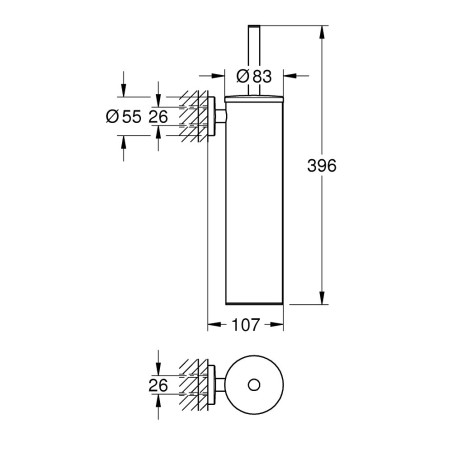 Purgi ja WC-ga hoidja GROHE Essentials, 40696000