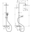 Thermostatic rain shower system with beak for bath HANSGROHE Vernis Blend S 240 1jet, 26899670