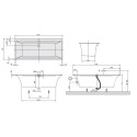 Прямоугольная ванна VILLEROY & BOSH Squaro Edge 12 Duo 750 x 1700 мм
