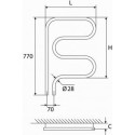 Misiņa dvieļu žāvētājs ELONIKA EŽ 507 SL, pa labi