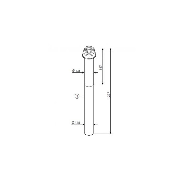 Kamino kits vertikaliam prijungimui (per stogą) BOSCH C33x, Ø80/125