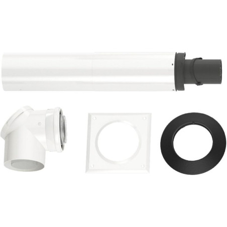 Chimney kits for horizontal connection (through the wall) BOSCH C13x, Ø80/125, long - 335-530 mm