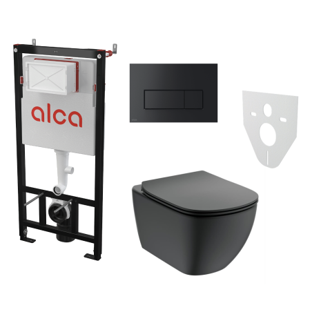 Potinkinis WC rėmo rinkiniai ALCADRAIN (4 in 1) + pakabinamas vienetas su dangčiu IDEAL STANDARD Tesi su AquaBlade