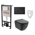 Pre-wall WC frame sets ALCADRAIN (4 in 1) + suspended unit with cover IDEAL STANDARD Tesi with AquaBlade