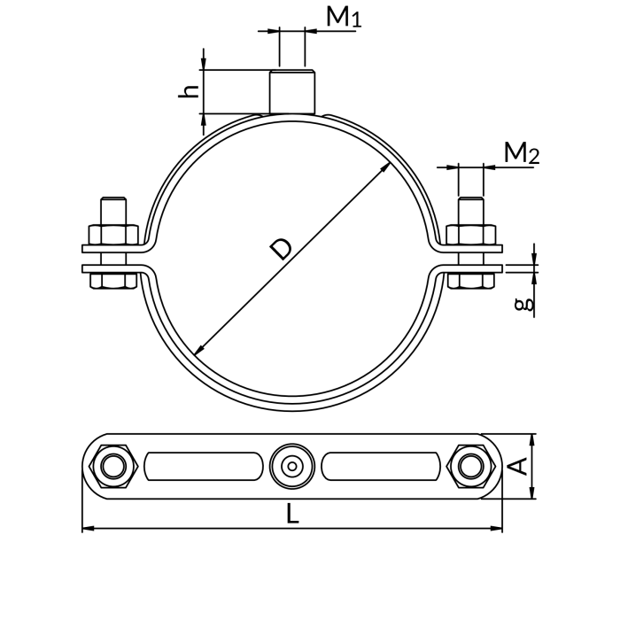 Laikiklis purkštuvui sistemoms NICZUK DN 3/4"" PP (24-28 mm), sriegis M8-10