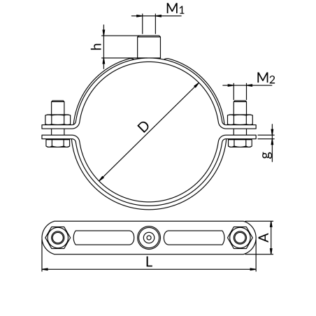 Turētājs smidzinātāju sistēmām NICZUK DN 1 1/4"" PP (41-44 mm), vītne M8-10
