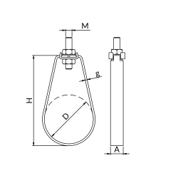 Pihustisüsteemide hoidja NICZUK DN 1 1/2"" ZP (48-51 mm), keerme M8