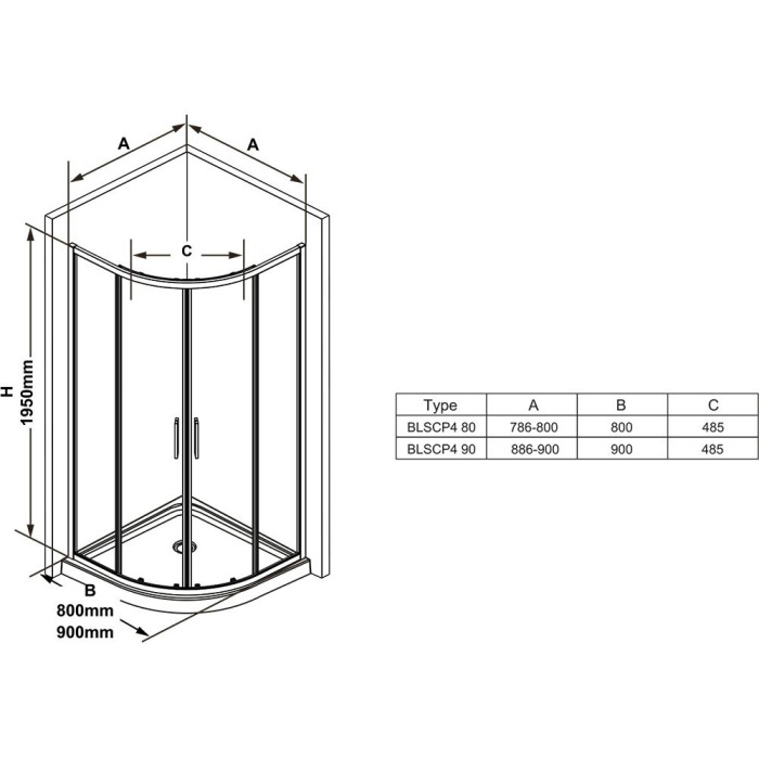 Shower cabins RAVAK 23SETXP1