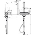 Virtuves (izlietnes) jaucējkrāns ar ievelkamu šļūteni HANSGROHE Aquno Select M81, 73830000