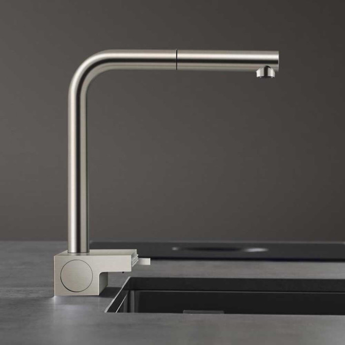 Virtuves (izlietnes) jaucējkrāns ar ievelkamu šļūteni HANSGROHE Aquno Select M81, 73830800