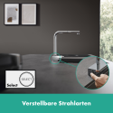 Köögi (valamu) kraan sissetõmmatava voolikuga HANSGROHE Aquno Select M81, 73830800