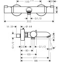Thermostatinis vonios - dušo maišytuvas HANSGROHE Ecostat Comfort, 13114990