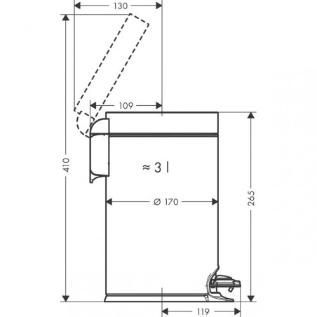 Tvertne ar pedāli HANSGROHE AddStoris, 41775670