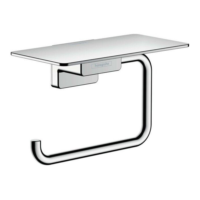 Tualetes papīra turētājs ar plauktu HANSGROHE AddStoris 41772000, hroms