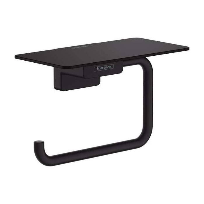 WC-paberi hoidja riiuliga HANSGROHE AddStoris 41772670, must-matt