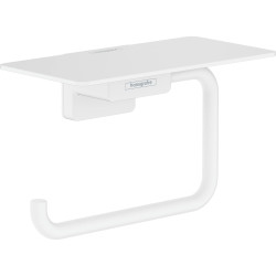 Tualetes papīra turētājs ar plauktu HANSGROHE AddStoris 41772700, balti matēts