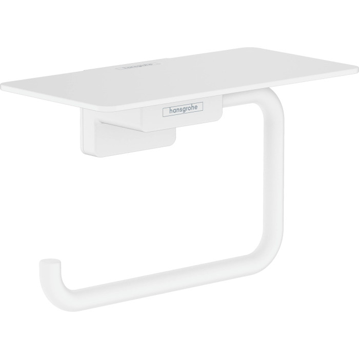 Tualetes papīra turētājs ar plauktu HANSGROHE AddStoris 41772700, balti matēts