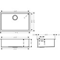 Nerūsējošā tērauda izlietne HANSGROHE 710 x 450 mm, 43428800