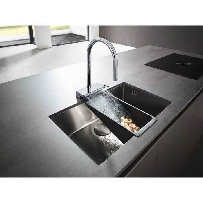 Caurduris HANSGROHE, melnmatēts, 40963000