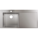 Nerudijančio plieno plautuvė HANSGROHE 1045 x 510 mm, dešininė, 43331800