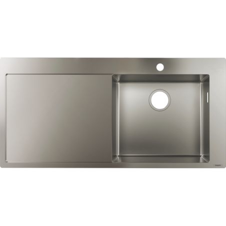 Nerūsējošā tērauda izlietne HANSGROHE 1045 x 510 mm, pa kreisi, 43306800