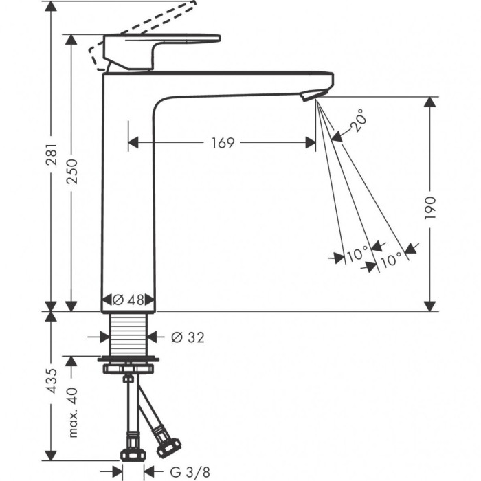 Valmusegisti HANSGROHE Vernis Blend 190, 71582670