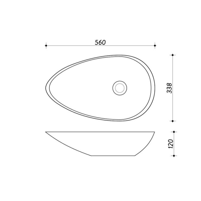 Izmantojiet akmens izlietni AQUASTONE AQS1 56 x 34 cm