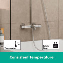 Nokaga termostaatne vihmadušisüsteem vannile HANSGROHE Vernis Blend 200 1jet, 26079000