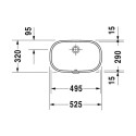Under the countertop mounted advantage DURAVIT D-code 525x320, 0338490000
