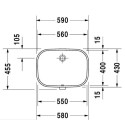 Under the countertop is installed washbasin DURAVIT D-code 560x400, 0338560000