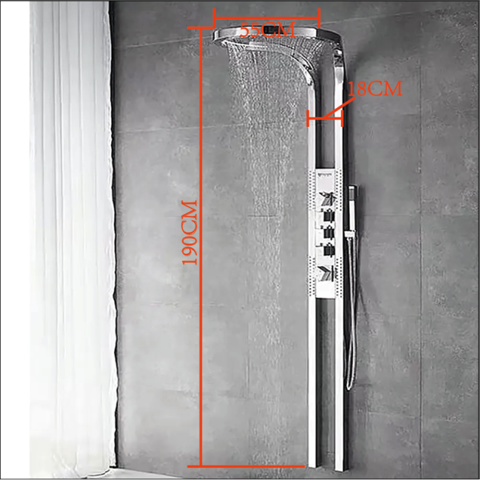 Shower column set with massage nozzles MEPA Lexury, black-matte