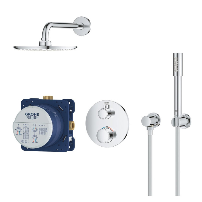 Pre-wall thermostatic shower set GROHE Grohtherm Rainshower Cosmopolitan 210, 34732000
