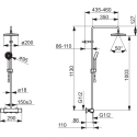 Thermostatic rain shower system ORAS Nova, 7402U