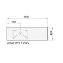 Умывальник из керамогранита PAA Long Step, 1500 x 490 мм, ILS1500/K/00