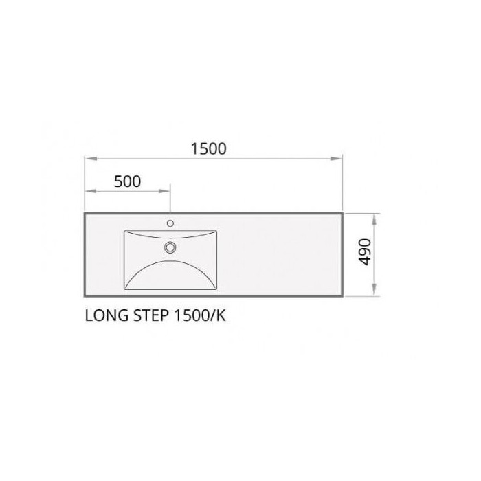 Kivist valamu PAA Long Step, 1500 x 490 mm, ILS1500/K/00