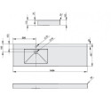 Умывальник из керамогранита PAA Long Step, 1500 x 490 мм, ILS1500/K/00