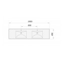 Kivist valamu PAA Long Step Duo, 2100 x 490 mm, ILSW/00