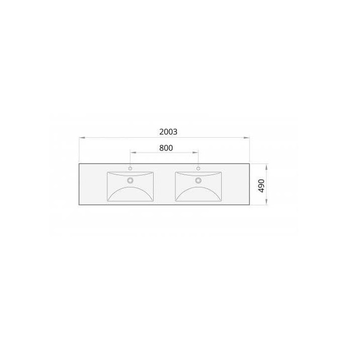 Kivist valamu PAA Long Step Duo, 2100 x 490 mm, ILSW/00