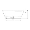 Stone bathTUB PAA Quadro Silkstone, 700 x 1590 mm, VAQUABSS/00